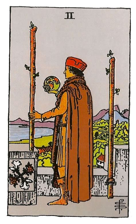 dos de bastos|Dos de Bastos en el tarot